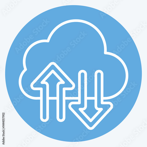 Icon Cloud Storage. related to Download symbol. blue eyes style. design editable