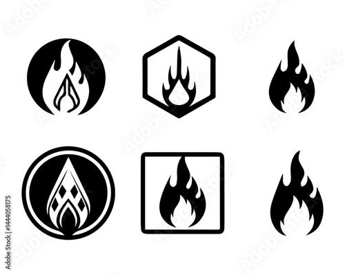Flame and Fire Icon Set – Vector Burning Symbols, Candle & Heat Illustrations for Safety and Design Use