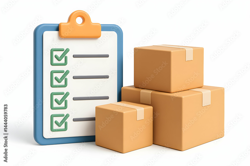 Checklist and boxes for efficient delivery.