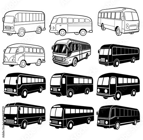Bus silhouette on a white background vector