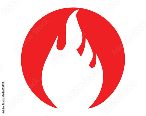 Red Flame and Fire Icon – Vector Burning Symbol, Candle & Heat Illustrations for Safety and Design Use