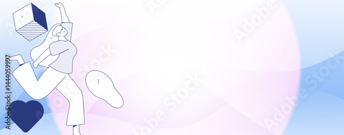 People exercising healthy running vector internet operation illustration
