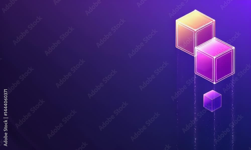 Floating cubes on purple