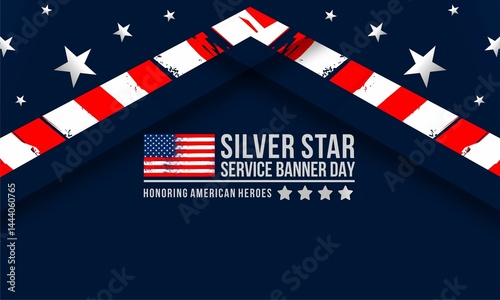  Silver Star Service Banner Day, vektor background banner.