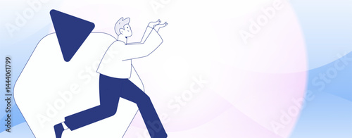 People exercising healthy running vector internet operation illustration
