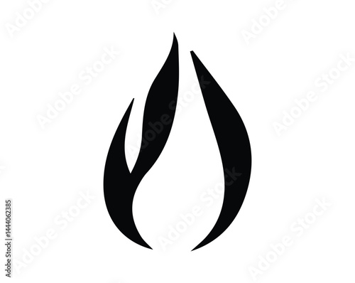 Black Flame and Fire Icon – Vector Burning Symbol, Candle & Heat Illustrations for Safety and Design Use