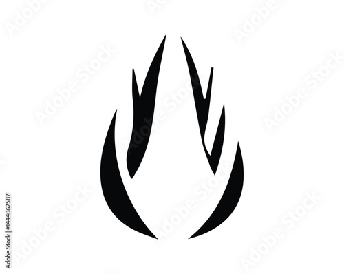 Black Flame and Fire Icon – Vector Burning Symbol, Candle & Heat Illustrations for Safety and Design Use