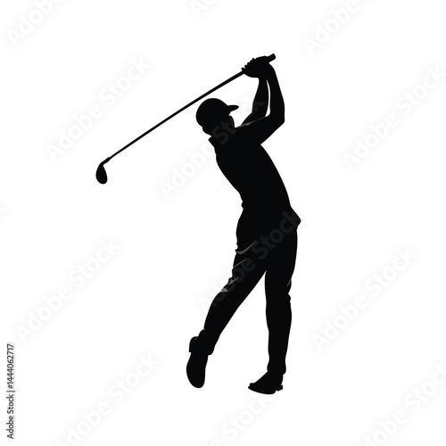 Golf player silhouette vector.