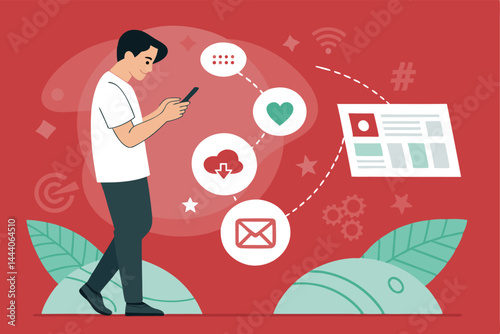 Design a flat vector web banner illustrating citizen journalism in the US, showcasing diverse people reporting news via smartphones and laptops.