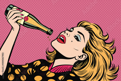 A stylish young woman with smudged red lipstick, holding a half-empty champagne flute, looking slightly melancholic.  The image evokes a feeling of post-celebration contemplation.