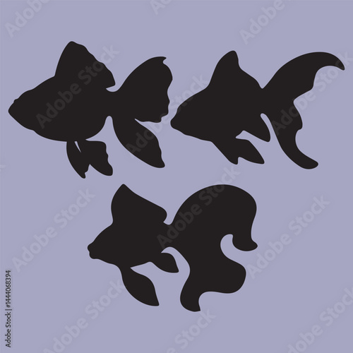 vector illustration of a silhouette of a fish, goldfish