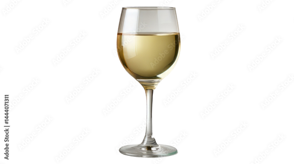 Fototapeta premium a glass of white wine isolated, transparent background