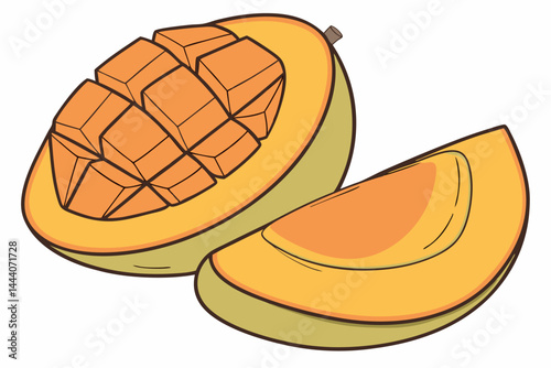 Mango isolated on white background, full depth of field