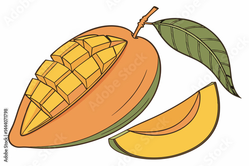 Mango isolated on white background, full depth of field