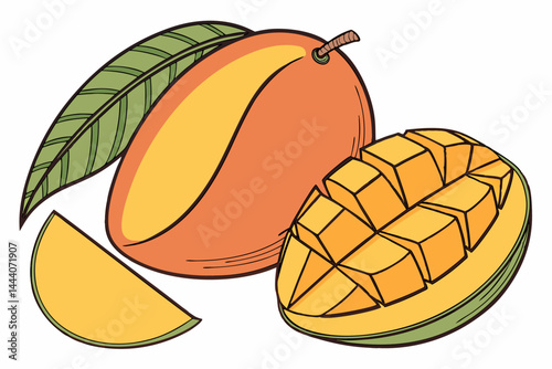 Mango isolated on white background, full depth of field