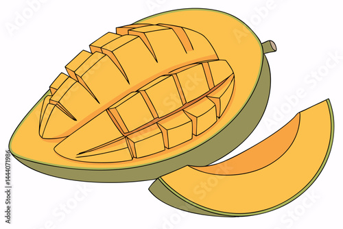 Mango isolated on white background, full depth of field