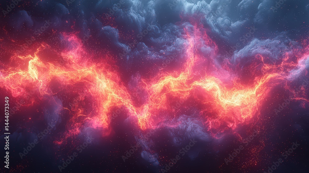 Fototapeta premium Fluid explosion of abstract energy trailing luminous streaks background jpeg