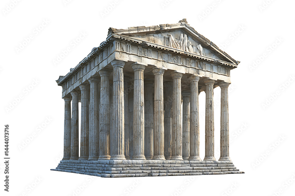 Obraz premium Ancient greek temple isolated on transparent background 