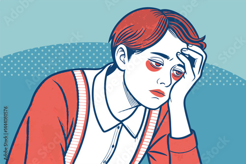 Create a detailed illustration of a person with severely red, inflamed eyes, showing visible blood vessels and potential tearing.  Focus on realistic depiction of eye irritation.