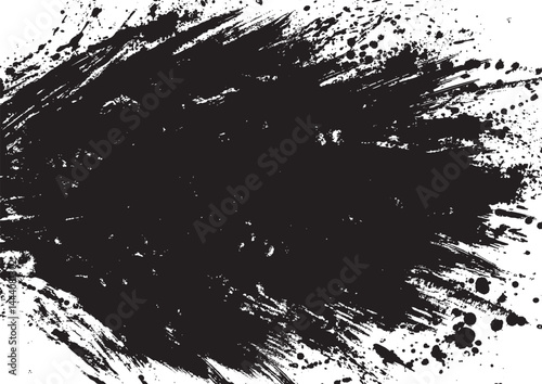 激しいタッチで左から右へ墨を塗った白い背景