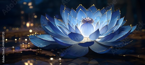lotus in Delfts Blauw,ai generative