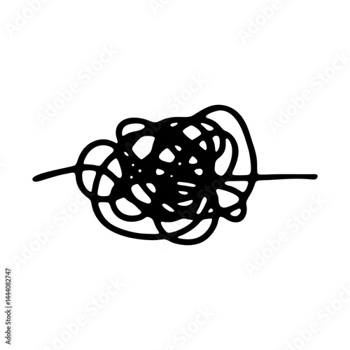 Tangled line art vector illustration for abstract concept and messy design element graphic resource use 100 silhouette