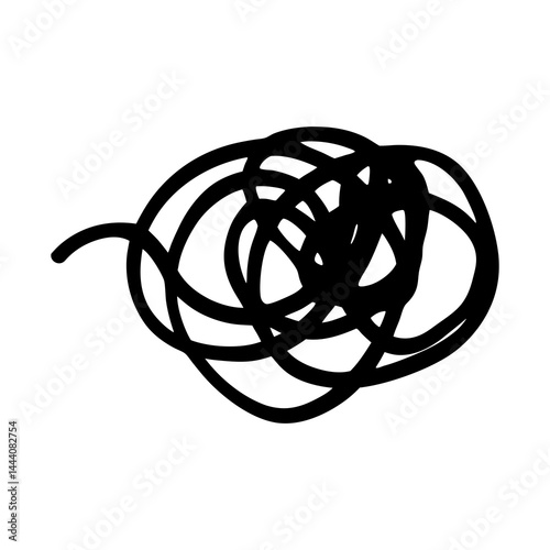 Abstract scribble line art vector design for graphic design and creative projects black and white 100char silhouette