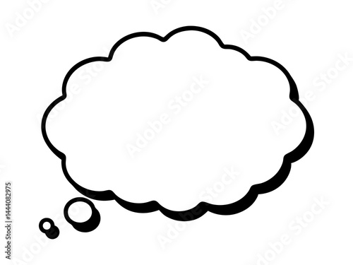 Blank white speech bubble vector illustration for dialogue and thought cloud graphic design element isolated on white silhouette