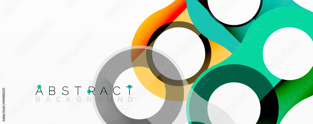 Colorful overlapping circles create modern abstract design. Smooth gradients, dynamic composition, clean aesthetic. Colorful overlapping circles create modern abstract design. Smooth gradients, dynamic composition, clean aesthetic.