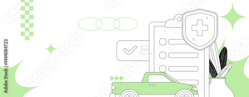 Buy insurance for car flat character vector concept operation illustration

