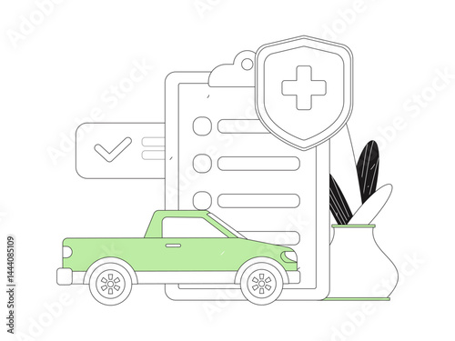 Buy insurance for car flat character vector concept operation illustration
