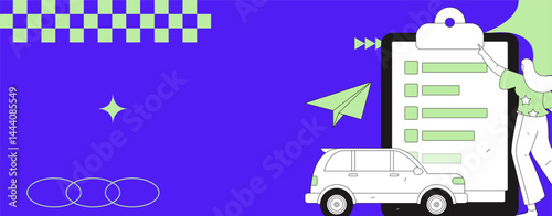 Buy insurance for car flat character vector concept operation illustration
