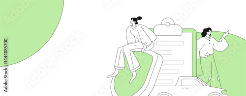 Buy insurance for car flat character vector concept operation illustration
