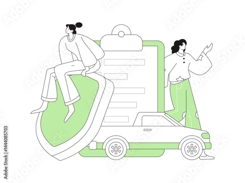 Buy insurance for car flat character vector concept operation illustration
