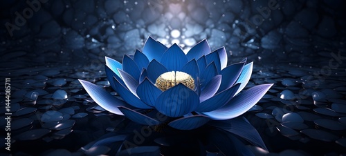 lotus in Delfts Blauw,ai generative
