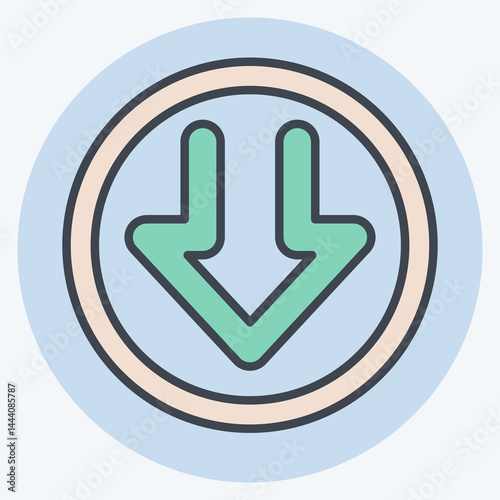 Icon Download Progress. related to Download symbol. color mate style. design editable