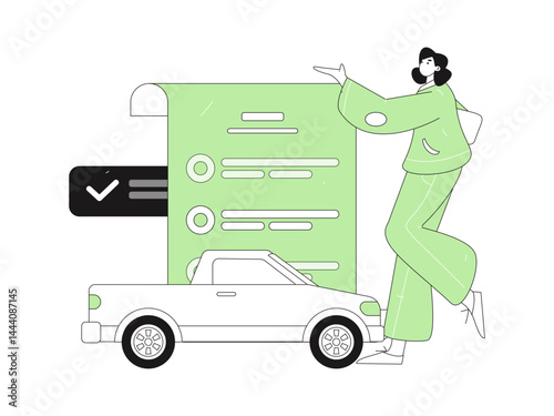 Buy insurance for car flat character vector concept operation illustration
