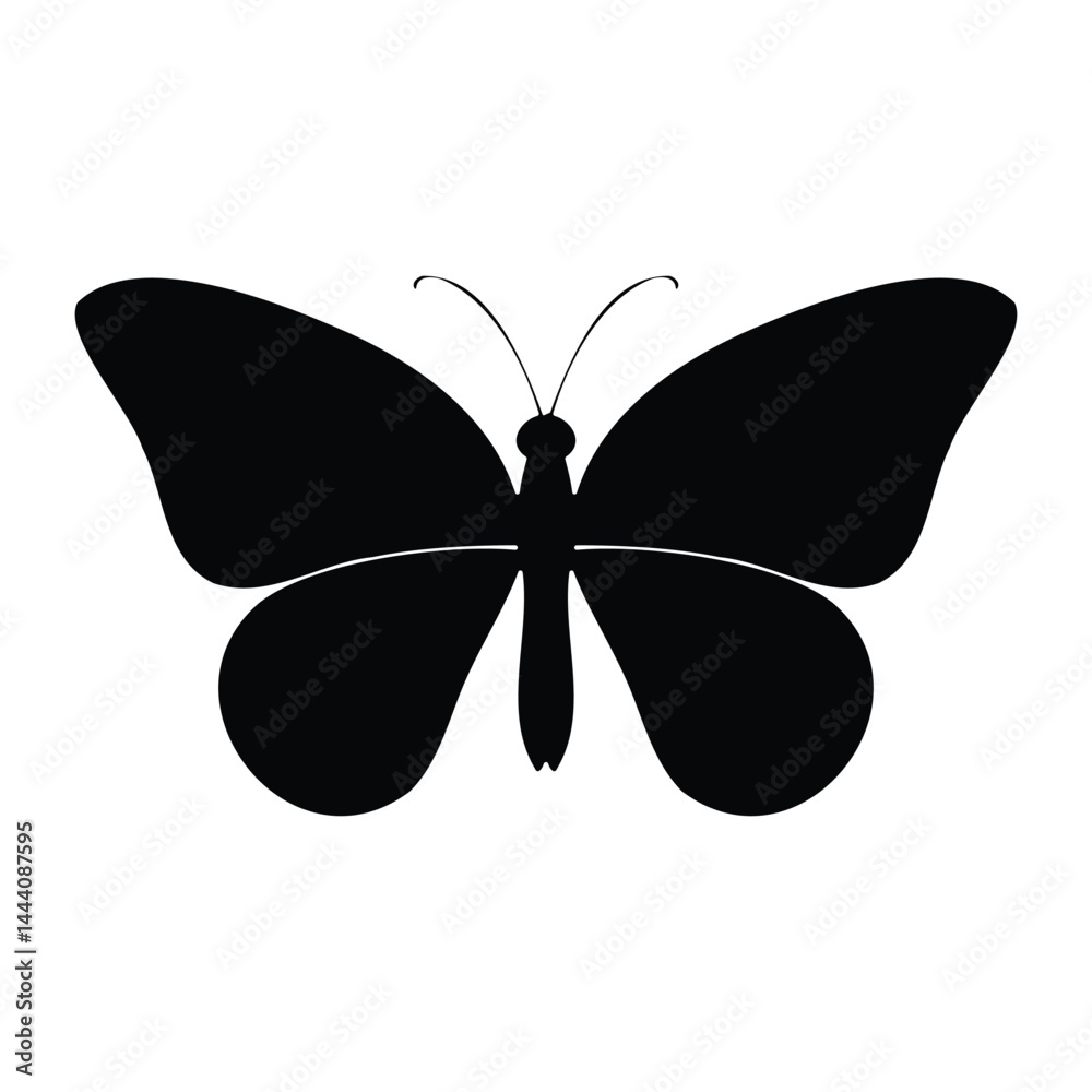 A silhouette bof a utterfly vector illustration showcases the beauty of this winged insect isolated on a white background, a perfect nature decoration A silhouette bof a utterfly vector illustration showcases the beauty of this winged insect isolated on a white background, a perfect nature decoration