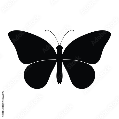 A silhouette bof a utterfly vector illustration showcases the beauty of this winged insect isolated on a white background, a perfect nature decoration