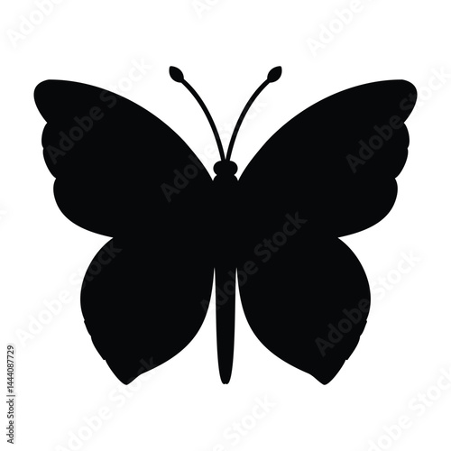 Graceful butterfly vector illustration, an isolated insect with beautiful wings, a symbol of nature's silhouette, spring design