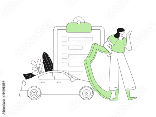 Buy insurance for car flat character vector concept operation illustration

