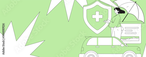 Buy insurance for car flat character vector concept operation illustration
