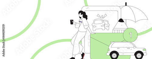 Buy insurance for car flat character vector concept operation illustration
