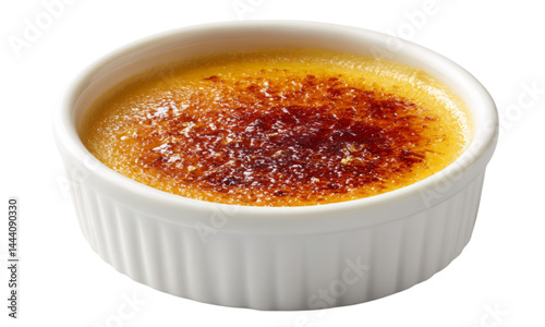 Creme brulee recipe custard dessert french food sweet caramelized sugar dish isolated on transparent background