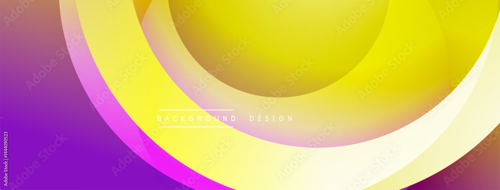 Obraz premium Abstract colorful layers create dynamic visual flow. Smooth gradients blend purple, yellow, pink hues. Modern design element.