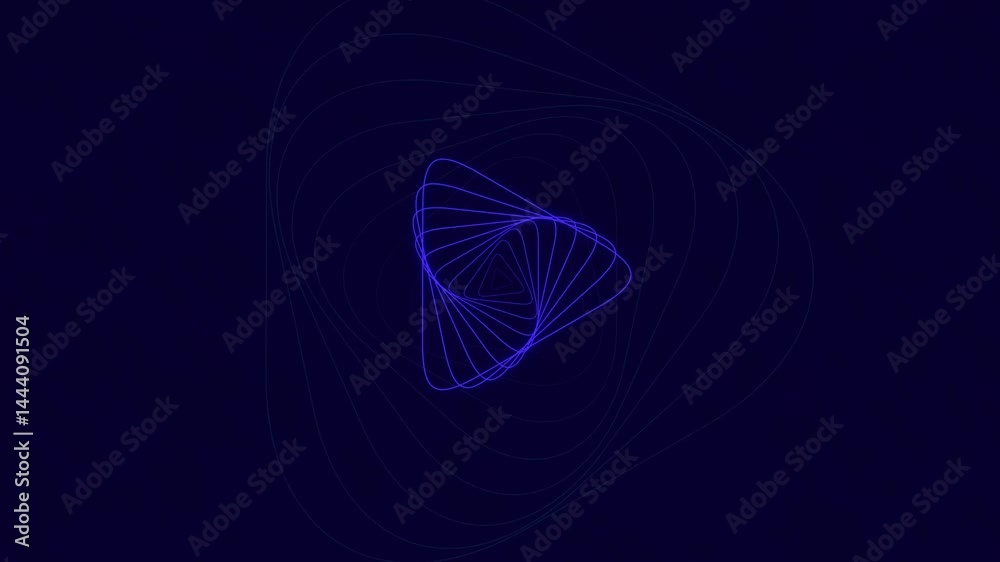 blue wavy lines forming triangular patterns on a dark blue background