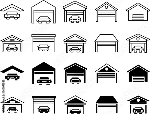 Set of carport icon