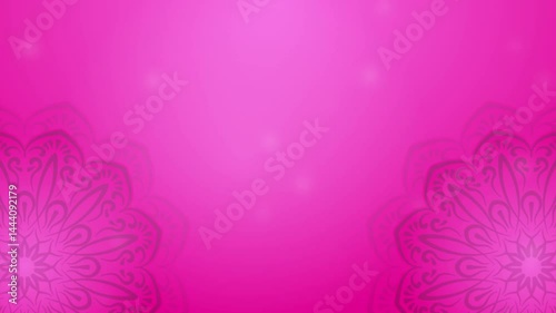 bright purple gradient background animation with decorative mandala ornaments