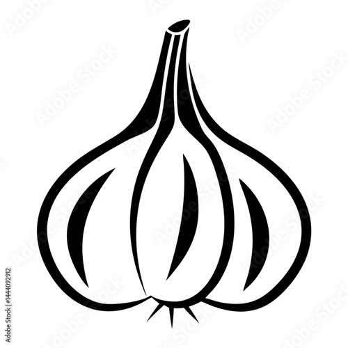 Garlic Icon Vector Illustration on Transparent Background PNG Image