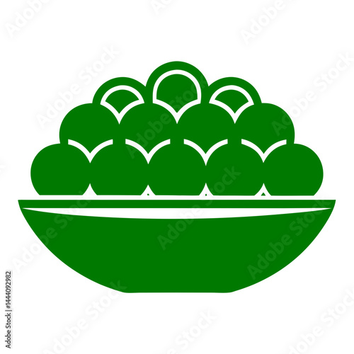 Organic Green Peas Vegetable Icon Vector Illustration on Transparent Background PNG Image